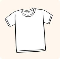 Plain T-Shirt Sketch with background cream vector