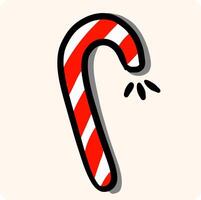 Candy Cane Illustration with background cream vector