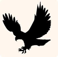 Bald Eagle Silhouette with background cream vector