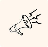 Hand-Drawn Loudspeaker Outline with background cream vector