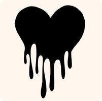 Dripping Heart Illustration with background cream vector