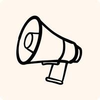 Megaphone Sketch Illustration with background cream vector