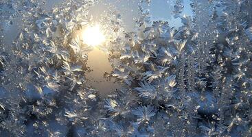 Frosted glass with the sun shining through it photo