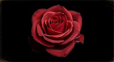 A red rose is shown on a black background photo