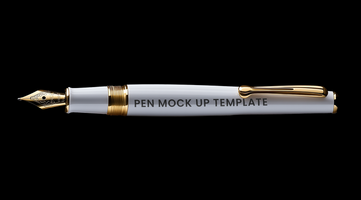 Fountain pen mock up and pen mockup scene for office presentation use psd