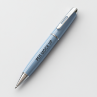 Dynamic pen mock up with isolated metallic ballpoint and pen branding psd