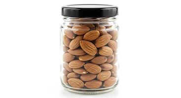Almonds in a glass jar photo