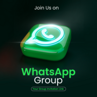 Dark Green Join Us On Whatsapp Group Square Design Glossy 3D Render psd