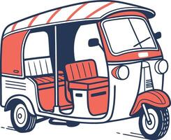 a tuk - tuk is a small three - wheeled vehicle vector