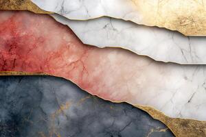 Luxury marble and gold abstract background design featuring overlapping layers photo