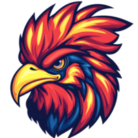 Fiery eagle head mascot design on transparent background a powerful symbol for teams and brands png
