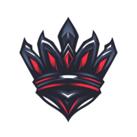 Dark grey and red crown floating on transparent background royal symbol of power and authority png
