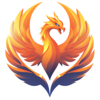 Majestic phoenix bird with fiery wings on transparent background for versatile design applications png