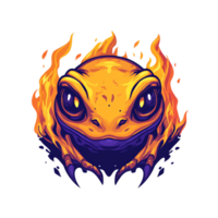 Fiery lizard mascot logo design on transparent background a fierce and charismatic brand symbol png