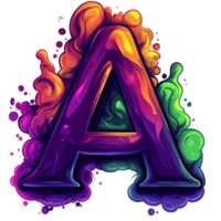Colorful a with smoke accents on transparent background a vibrant and modern design element for creative projects png