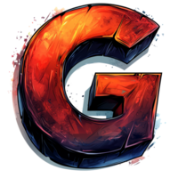 Flaming letter g on transparent background striking visual for graphic projects and initial designs png
