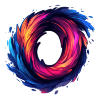 Abstract colorful swirl vortex on transparent background dynamic illustration for creative projects png