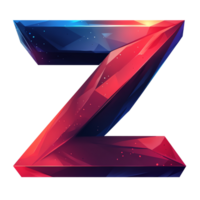Abstract red and blue letter z design isolated on transparent background for versatile applications png