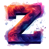 Abstract colorful letter z on transparent background a vibrant and stylish design element png