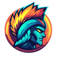 Fierce tribal warrior logo design on transparent background a powerful symbol of strength and courage png