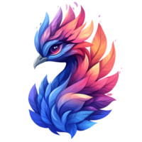 Vibrant phoenix illustration on transparent background a detailed and intricate design of a mythical firebird png
