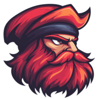 Cartoon headshot of a red haired man with a scowl on transparent background png