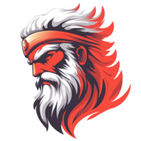 Fierce warrior logo a powerful symbol of strength and courage on transparent background png