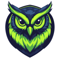 Fierce green owl logo on transparent background a graphic design png