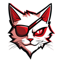A pirate cat with a mean look on transparent background png