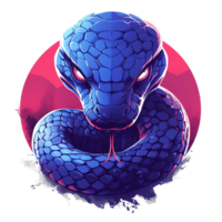Mysterious glowing snake on a transparent background png