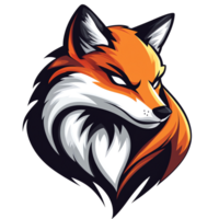 Fox head with glowing eyes illustration on transparent background for design projects and creative works png