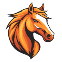 Bold horse head with fiery gradient on transparent background for versatile design applications png
