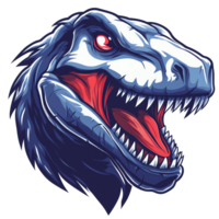 Fierce t rex head illustration a powerful and detailed design on a transparent background perfect for logos and gaming png