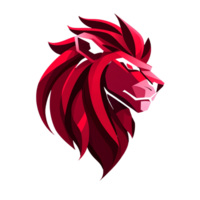 Ruby lion head icon on transparent background a symbol of strength and courage modern design png