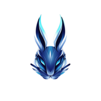 Majestic blue rabbit logo a captivating logo design of a rabbit with a transparent background perfect for branding and marketing purposes png