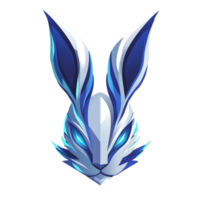 Glowing rabbit logo on transparent background png