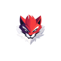 Fierce red fox logo with transparent background for versatile design applications png
