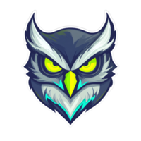 Cool owl logo on transparent background for games or teams png