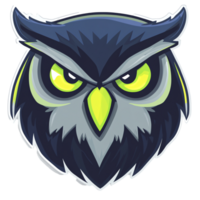 Ferocious owl head design on transparent background png