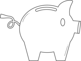 Piggy bank illustration for coloring. png