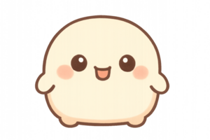 Cute Kawaii Character with Simple Design and Transparent Background png
