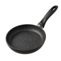 Simple 3D Image of Black Non-Stick Frying Pan with Handle png
