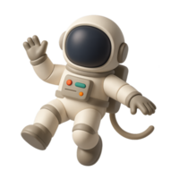 Cute Astronaut Floating in Space with a Cheerful Wave Gesture png