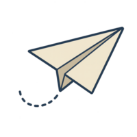 Simple Paper Plane in Flight with Clean Lines and Soft Colors png