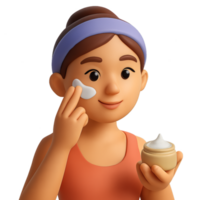 3D Illustration of Skincare Application Routine with Simple Technique png