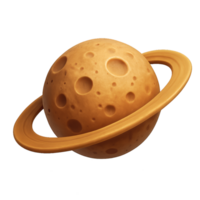 3D Ringed Planet Model with Unique Texture and Simple Design png