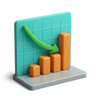 Simple 3D Net Zero Chart with Colorful Bars and Graph Element png