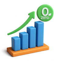 Simple 3D Chart Illustration for Net Zero Concept Analysis png