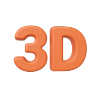 3D Number Concept Front View Simple Design for Creative Projects png