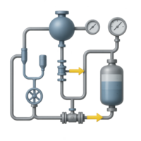 3D Simple Piping Diagram for Fluid Mechanics Applications png